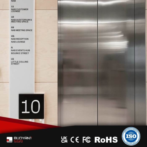Personalized Elevator Hall Floor Sign, Factory-Produced