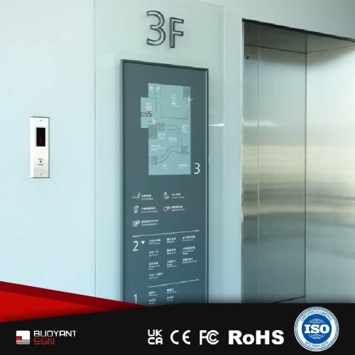 Custom-Fabricated Elevator Hall Floor Information Sign by Factory
