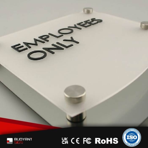 Acrylic and Stainless Steel Composite Department Nameplates Hybrid Acrylic-Stainless Steel Office Id