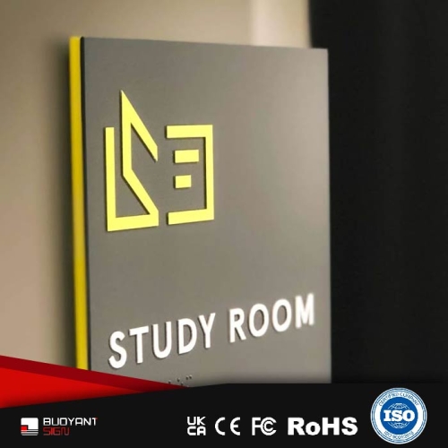 Factory-Fabricated Metal Office Signs wi
