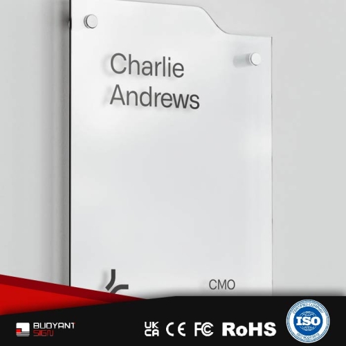 Factory-Designed Transparent Acrylic Nameplate Solution