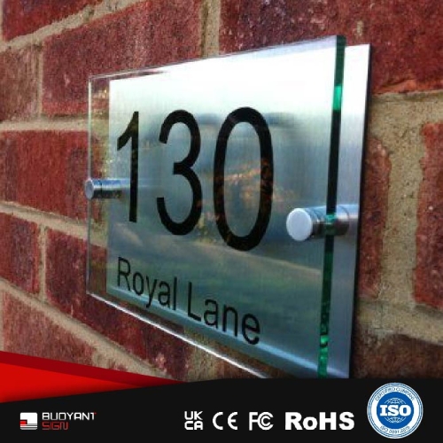 Corporate Office Factory-Glass Nameplate
