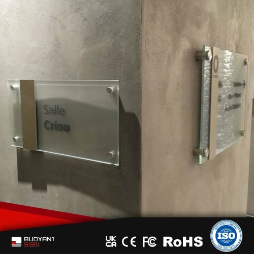 Industrial-Grade Glass Office Signs by Factory
