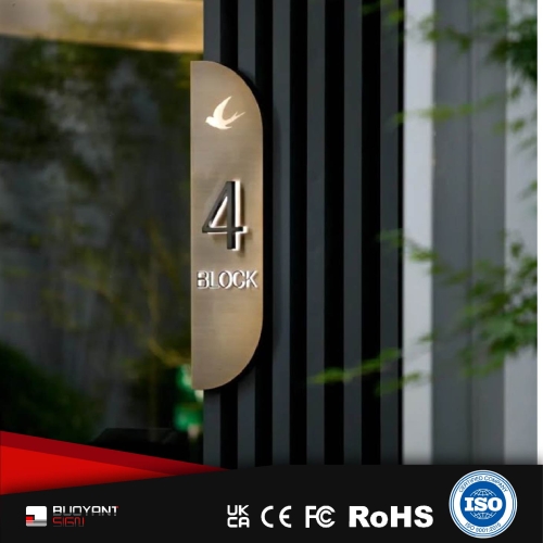 Factory Direct Illuminated Door Number Plates Customization Supply